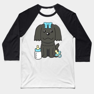 Cute baby sheepdog getting its milk and pacifier Baseball T-Shirt